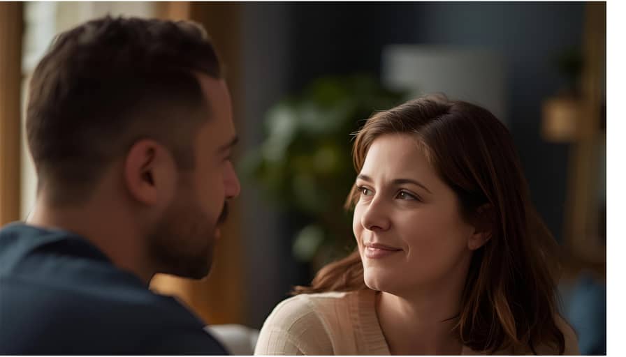 Calm conversation indoors