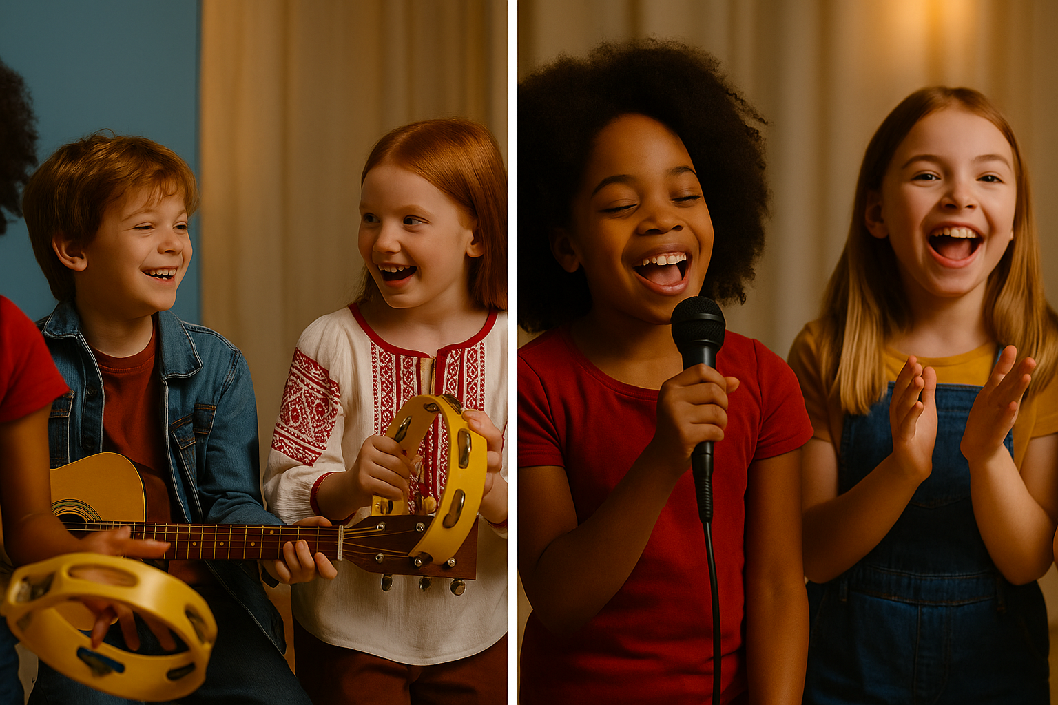 Children playing instruments together