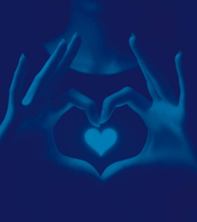 Heart hands background